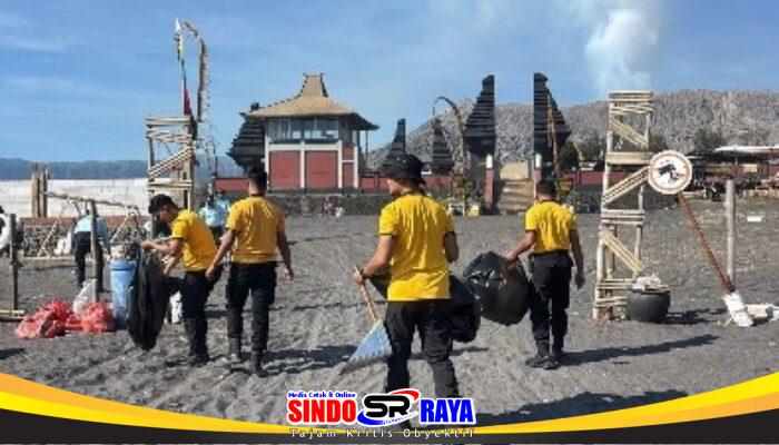 Polres Probolinggo Gelar Bakti Bersih di Gunung Bromo Usai Yadnya Kasada