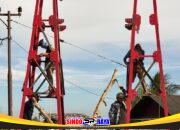 Kembali Datangkan Tenaga Ahli, Menara Pylon Yang Sebelumnya Didatangkan Langsung Didirikan