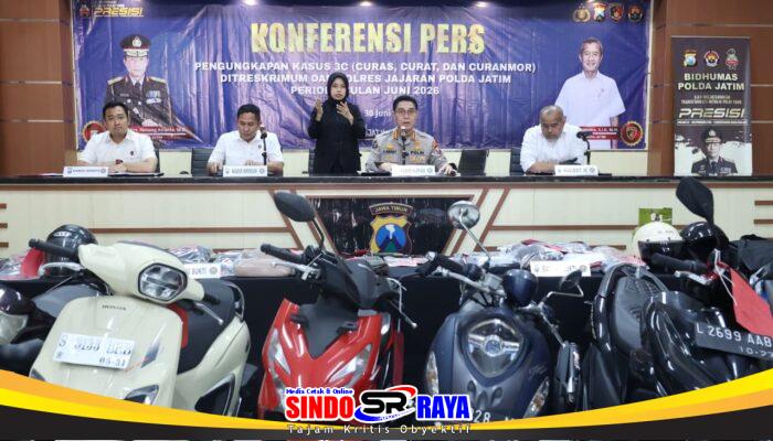 Polda Jatim Ungkap 195 Kasus 3C Selama Juni 2026, Amankan 222 Tersangka untuk Jaga Keamanan Masyarakat