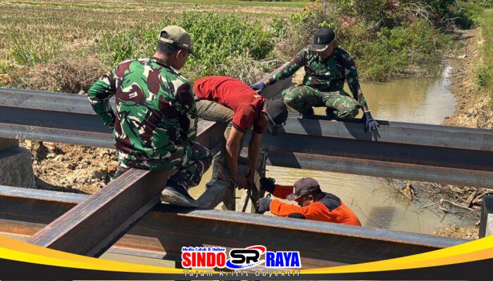 Besi WF Jembatan Beton Desa Telaga Mulai Dirakit, Tenaga Ahli Pengelasan Didatangkan; Pondasi Jembatan Desa Pulau Sari Terus Dikebut