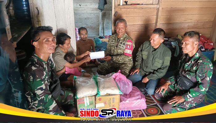 Peduli Warga Sakit, Koramil 1008-01/Muara Uya-Jaro Salurkan Bantuan Sembako