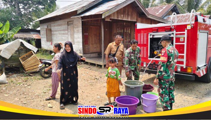 Kodim 1002/HST Salurkan Air Bersih, 295 KK Warga Desa Perumahan Terbantu