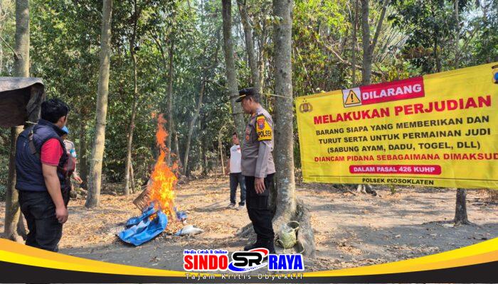 Respon Cepat Aduan Masyarakat, Polres Kediri Bongkar Arena Sabung Ayam di Plosorejo