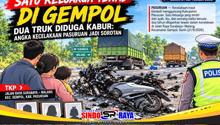 Kecelakaan Maut di Gempol, Satu Keluarga Tewas Diduga Tersenggol Truk