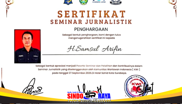 Sindoraya.com Terima Piagam Penghargaan KWI, Perkuat Profesionalisme Jurnalistik