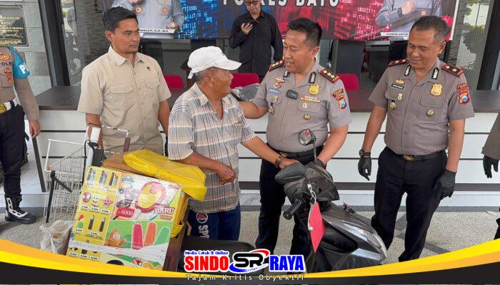 Kapolres Batu Kembalikan Motor Korban Kasus Ganjal Es Krim Fiktif