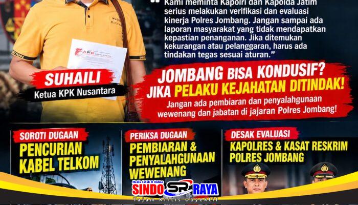 Jelang Kunjungan Kapolri dan Kapolda Jatim ke Jombang, Suhaili Desak Evaluasi Menyeluruh Jajaran Polres