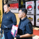 Kasatresnarkoba Polres Pelabuhan Tanjung Perak AKP Adik Agus Putrawan menunjukkan barang bukti kasus sabu.