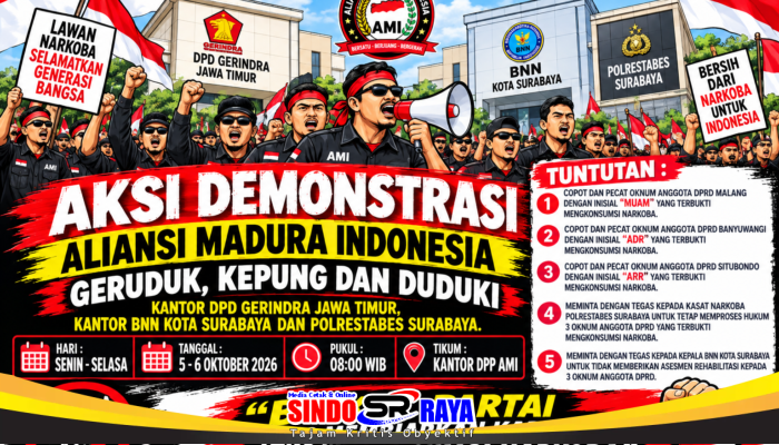 AMI Gelar Aksi Demonstrasi, Desak Penegakan Hukum Atas Penyalahgunaan Narkotika yang Melibatkan 3 Anggota DPRD dari Partai Gerindra
